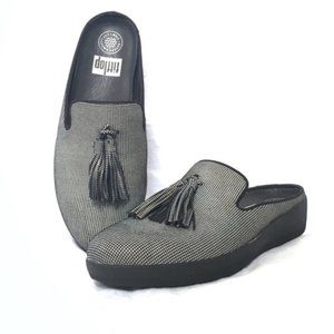 FitFlop micro Houndstooth Super Skate Mule Tassels